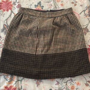 J. Crew Brown and Black Mini Skirt
